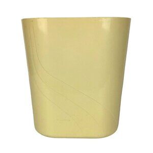 Rubbermaid Wastebasket Almond Oval Swirl Contour Plastic Trash Can Vtg 80s